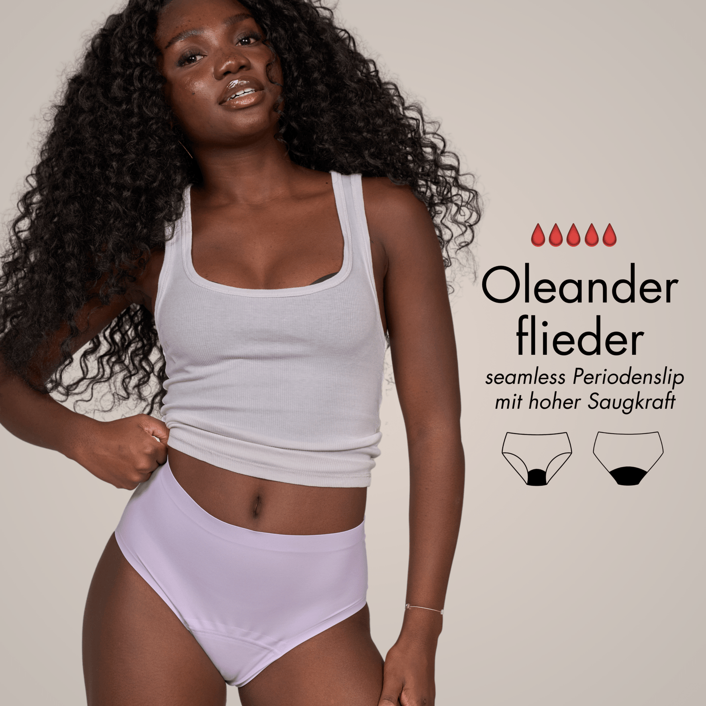 Oleander flieder - seamless Periodenslip mit hoher Saugkraft