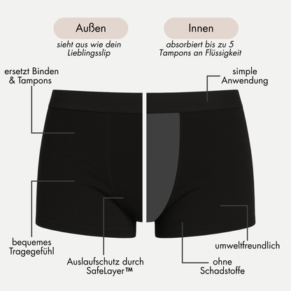 Dahlia - Perioden-Boxershorts für die Nacht